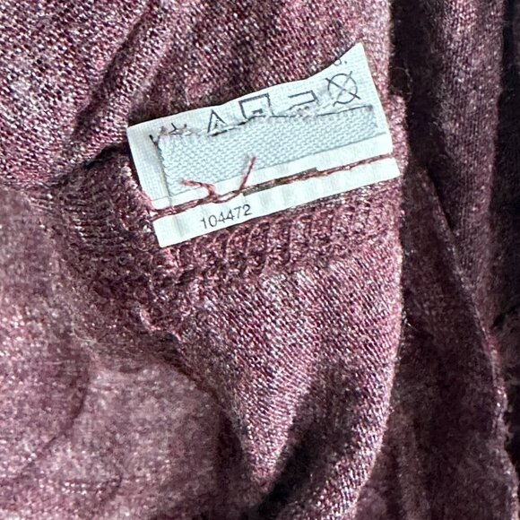 Madewell Top Women XS Maroon Long Sleeve V Neck Tee Hi Low Hem Pullover Shirt - Picture 4 of 5